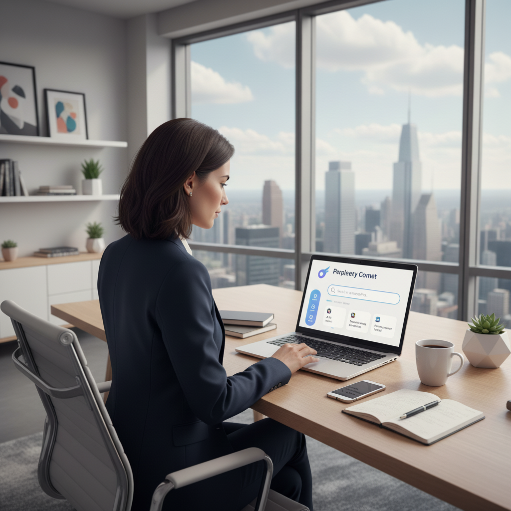 Woman at computer in office