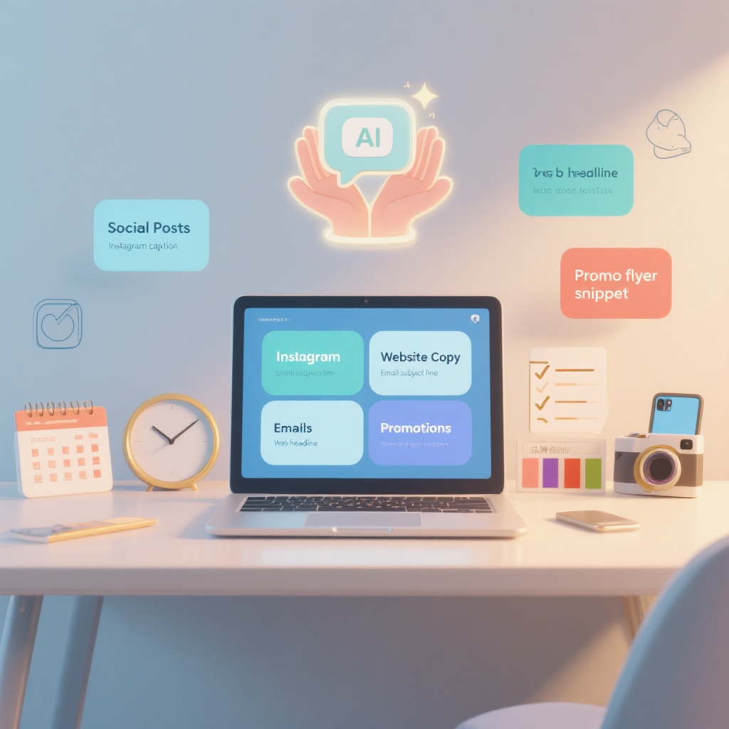 illustration of the various types of content that can be created with AI